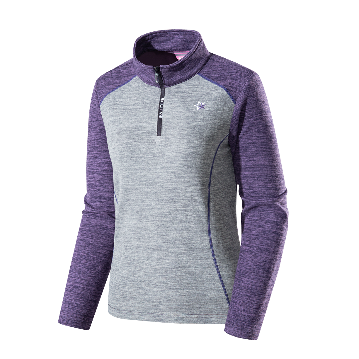 Stand up collar long sleeved sports T-shirt-YW4TXA068