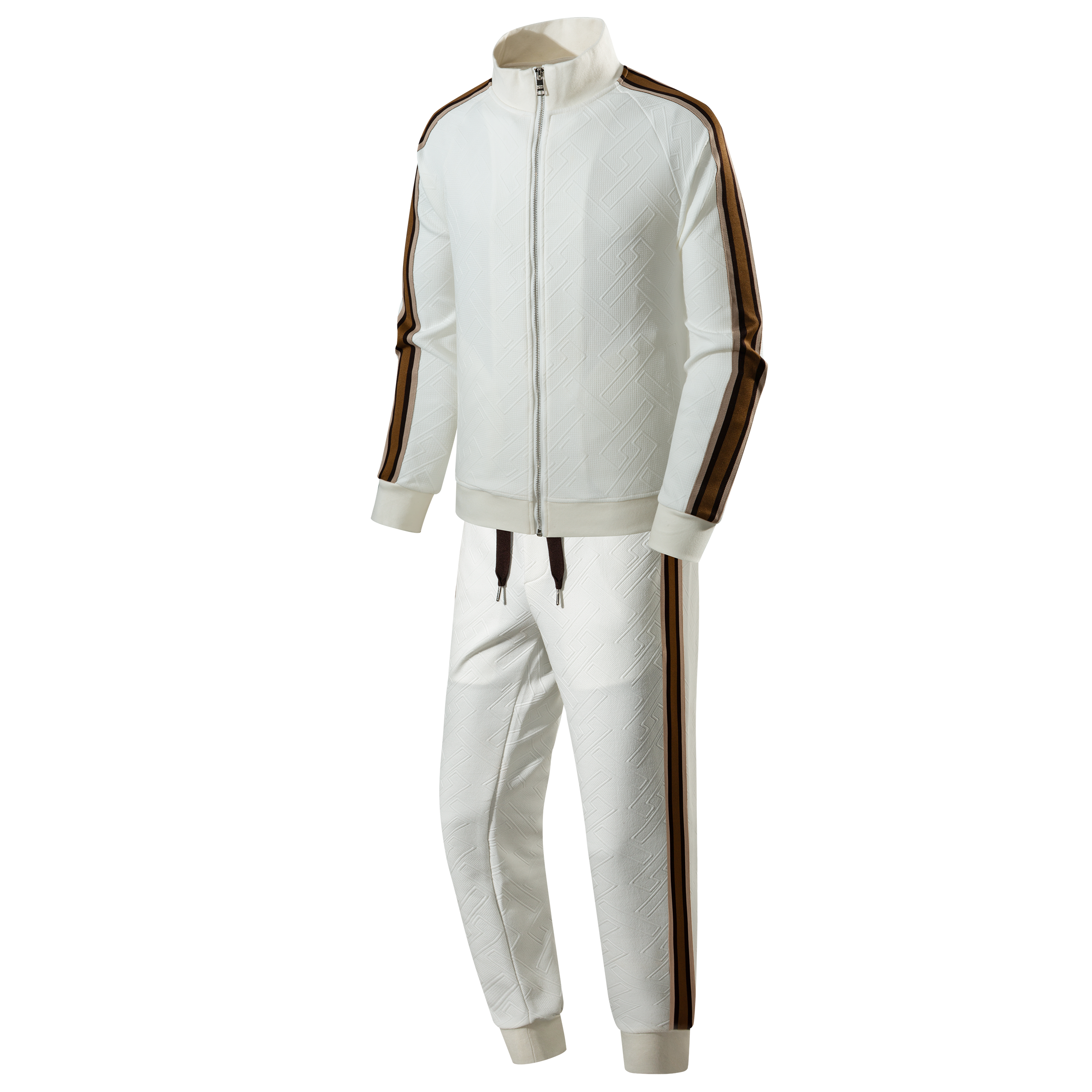 Men's standing collar jacquard suit-YM4TZA287