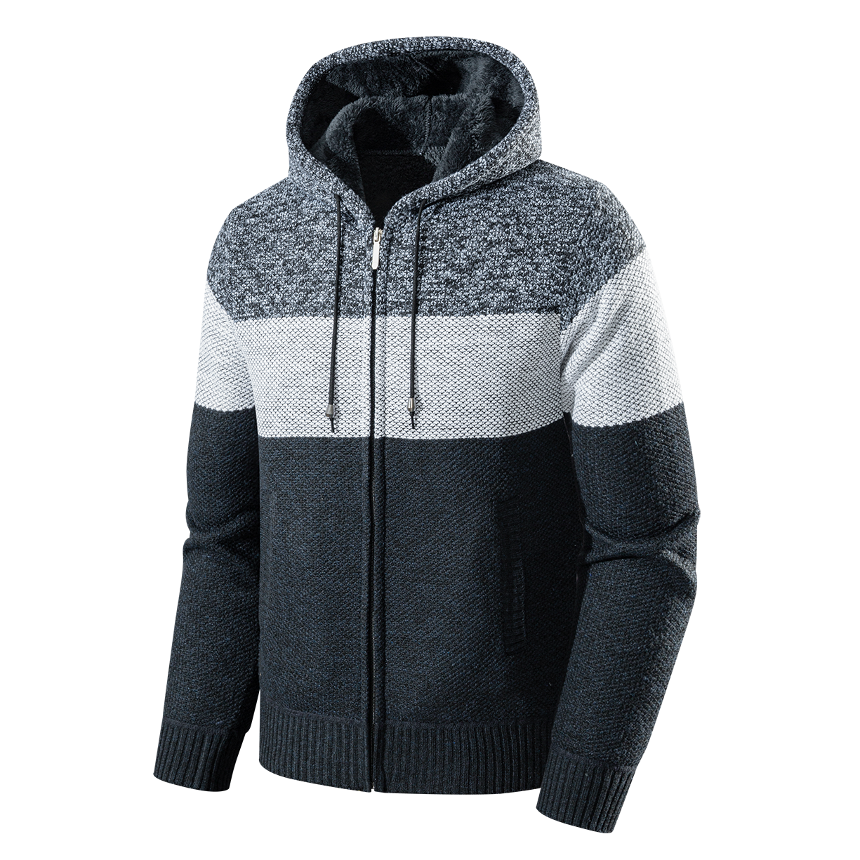 Jacquard fleece zip-up sweatshirt - YM4WYA577