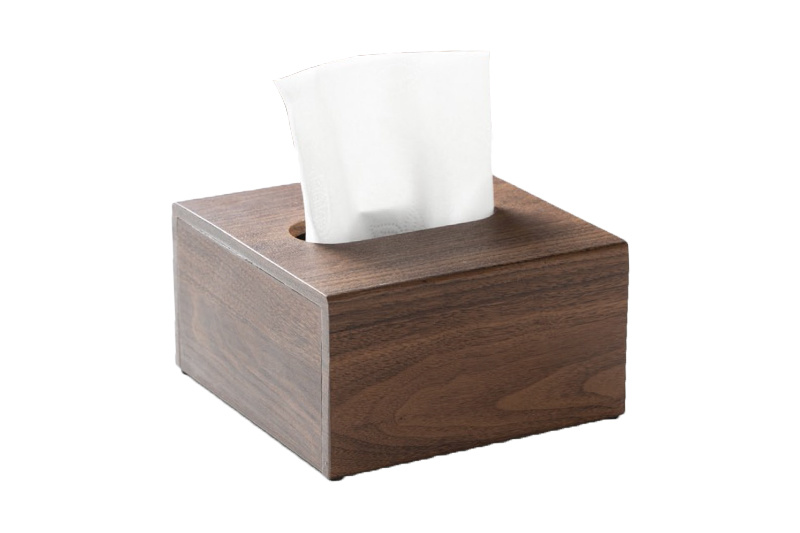 Square Tissue Box-Walnut
