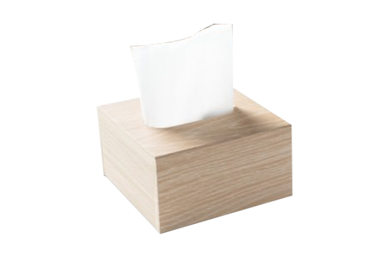 Square Tissue Box-Oak