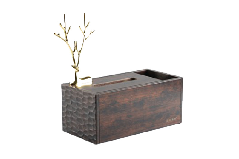 Golden Deer Tissue Box-Black Gold (Tortoise Shell Pattern)