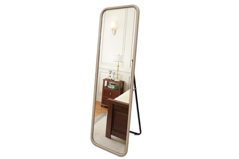 Round corner cheval mirror