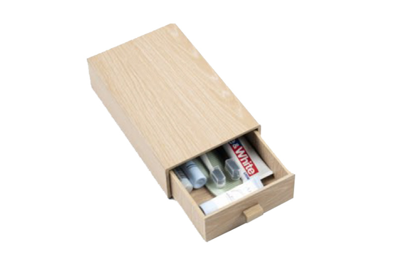 Long dental box-oak color