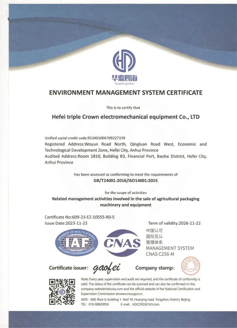 Environmental Management System Certificate Environmental Management System Certificate