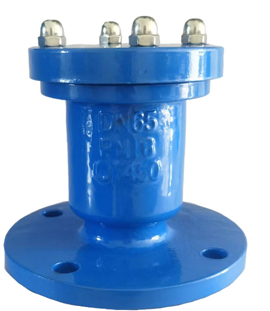 How does a flange single port exhaust valve exhaust?