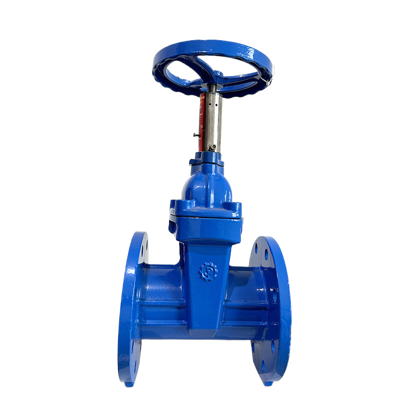 Open rod soft seal gate valve with opening indicator