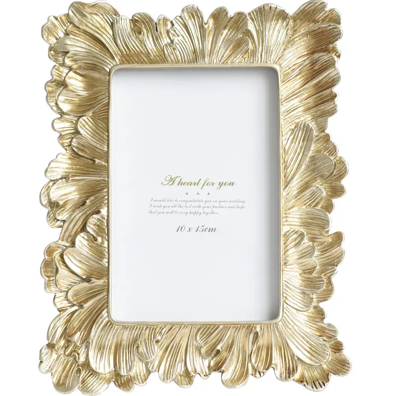 Retro craft photo frame, table hanging, wall dual-use, leaf photo frame, modern American feather photo frame, soft decoration