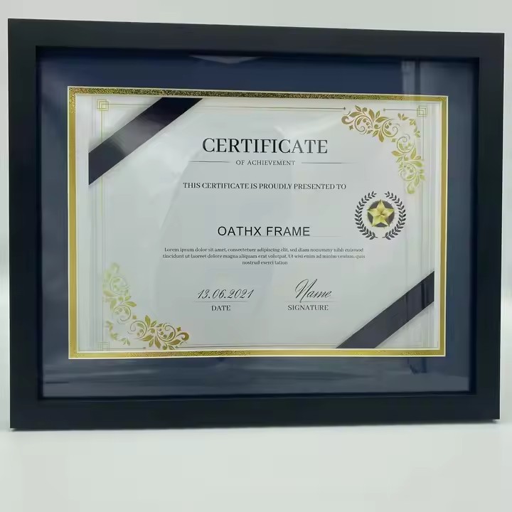 Hot Sale Custom 11x14 Diploma Frame Wood Modern Classic Document Certificates Degree Double Graduation Customized Logo