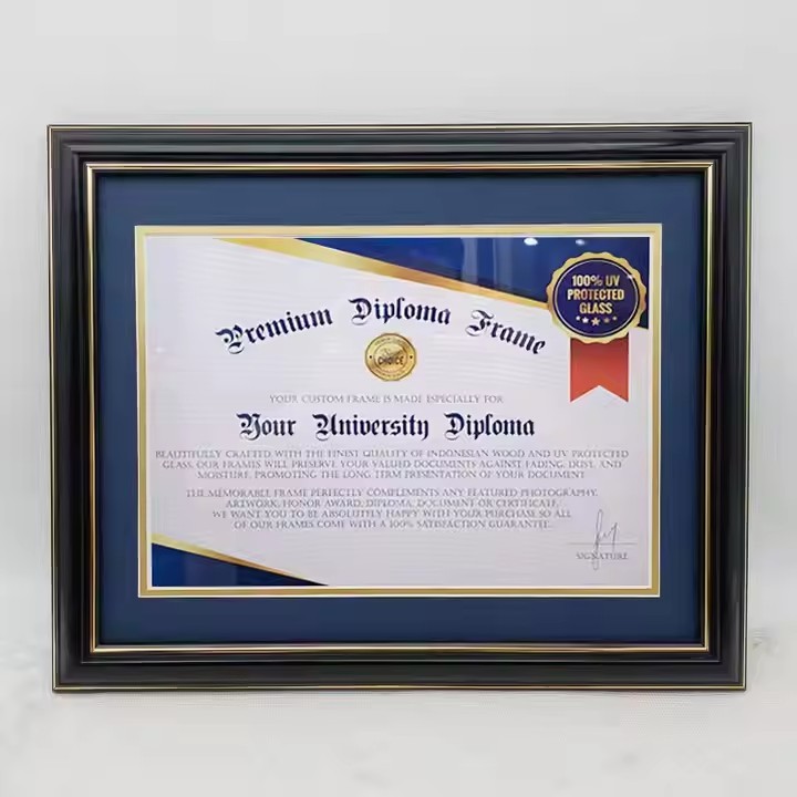 Factory wholesale A4 solid wood certificate picture frame A3 wooden certificate picture frame can be hung on the wall
