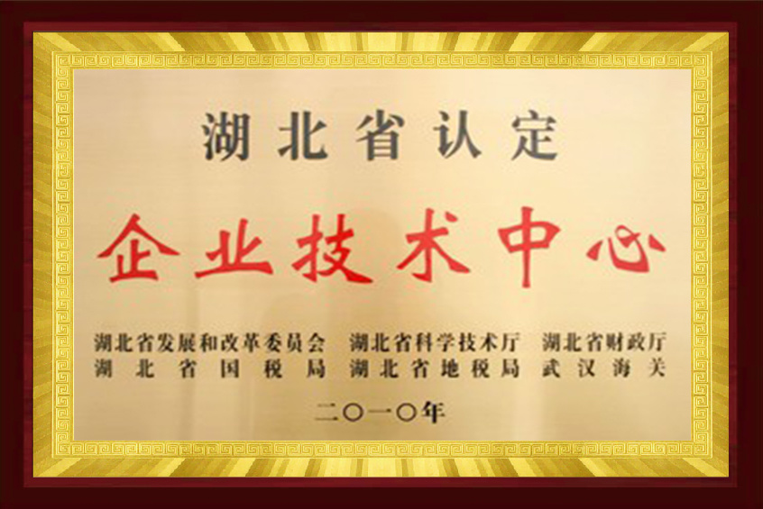 湖北省認定企業技術中心（2010年認定）