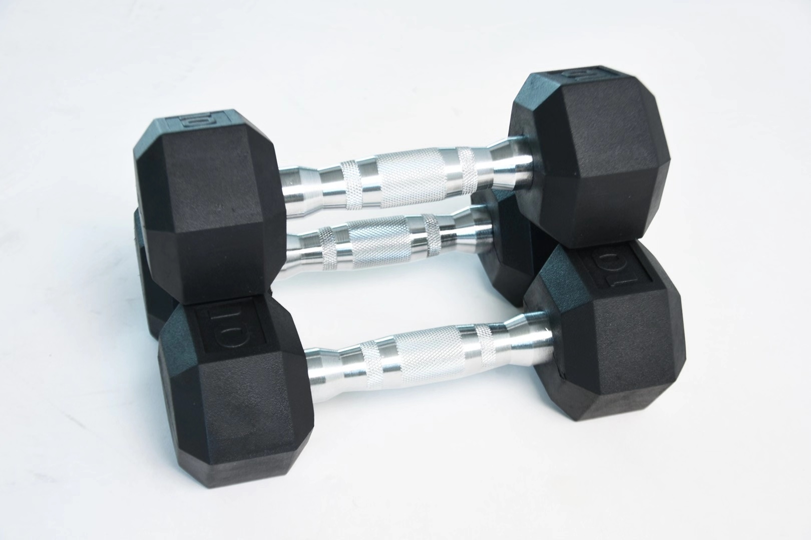  D - 103 Fixed Rubber Coated Hex Dumbbell
