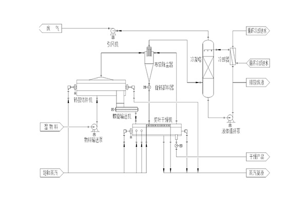 A combination drying process technology of 'conduction + conduction' (drum pelletizer + paddle dryer)
