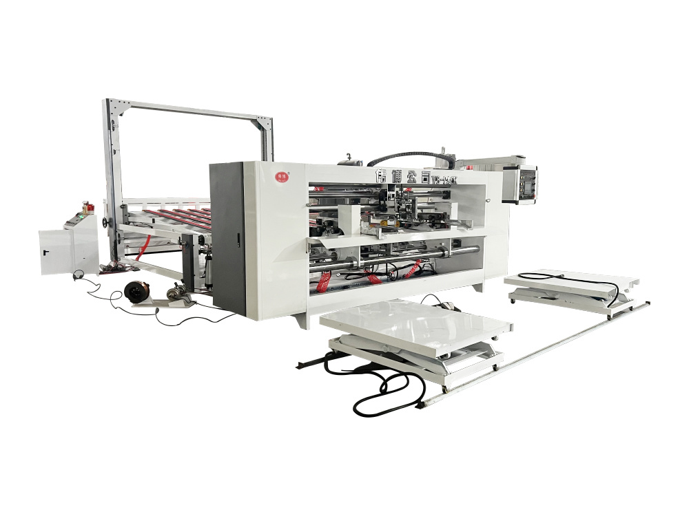 Semi automatic double pieces carton box stitcher machine