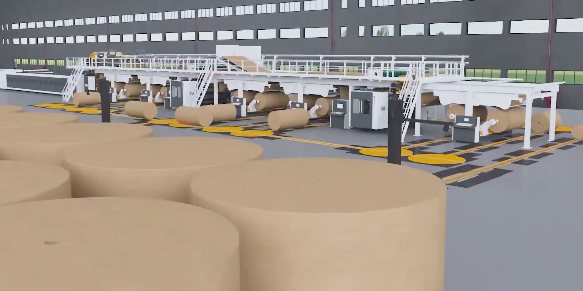Carton ondulé 3/5/7PLY<br/>Ligne de production de carton