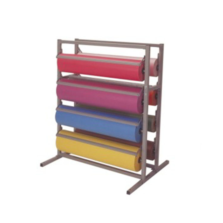 JH-Mech Paper Cutter Dispenser with Four Heavy Duty Swiveling Rubber Wheeled Casters