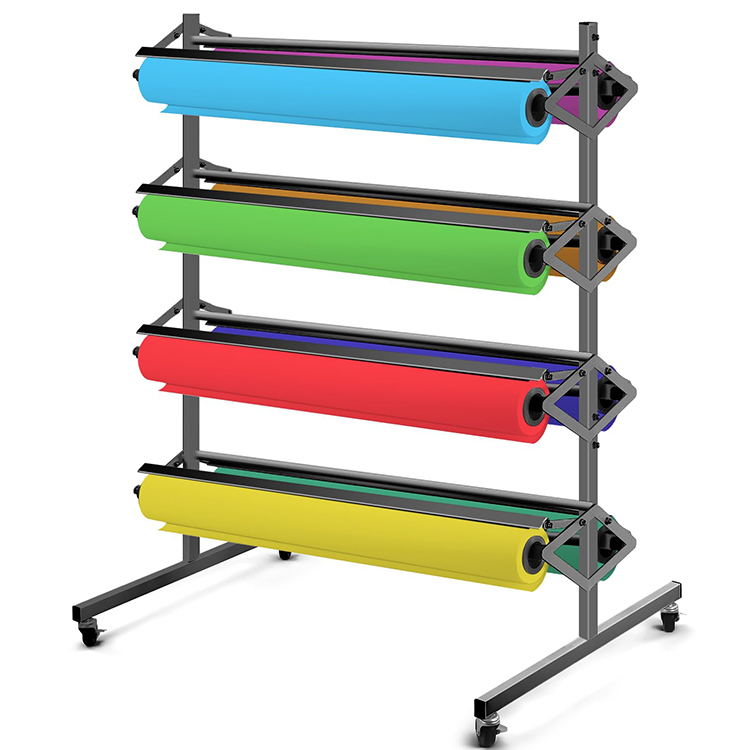 JH-Mech Paper Roll Dispenser Rack Spring-Loaded Design 36 Inch Movable