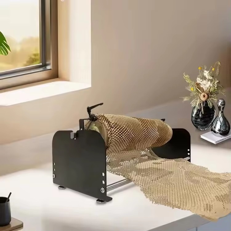 JH-Mech  Kraft Cutter Paper Dispenser and Easy Reload Customized Steel Packing Honeycomb Paper Roll Dispenser with Cutter
