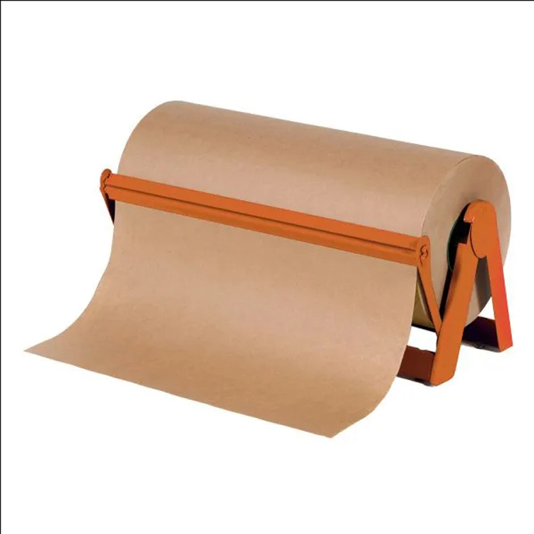 JH-Mech Steel Paper Roll Dispenser and Cutter Orange Sturdy Non Slip Tabletop