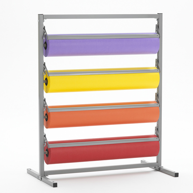 JH-Mech Paper Roll Dispenser Rack Free Standing 4 Rolls Silver