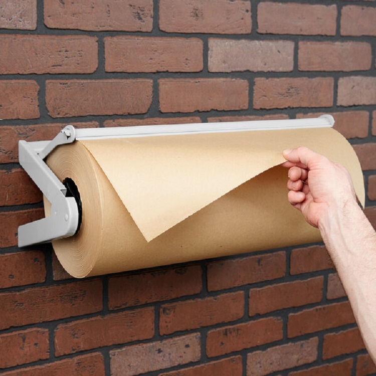 JH-Mech Kraft Paper Roll Dispenser Wall Mounted Carbon Steel Tabletop Heavy Duty
