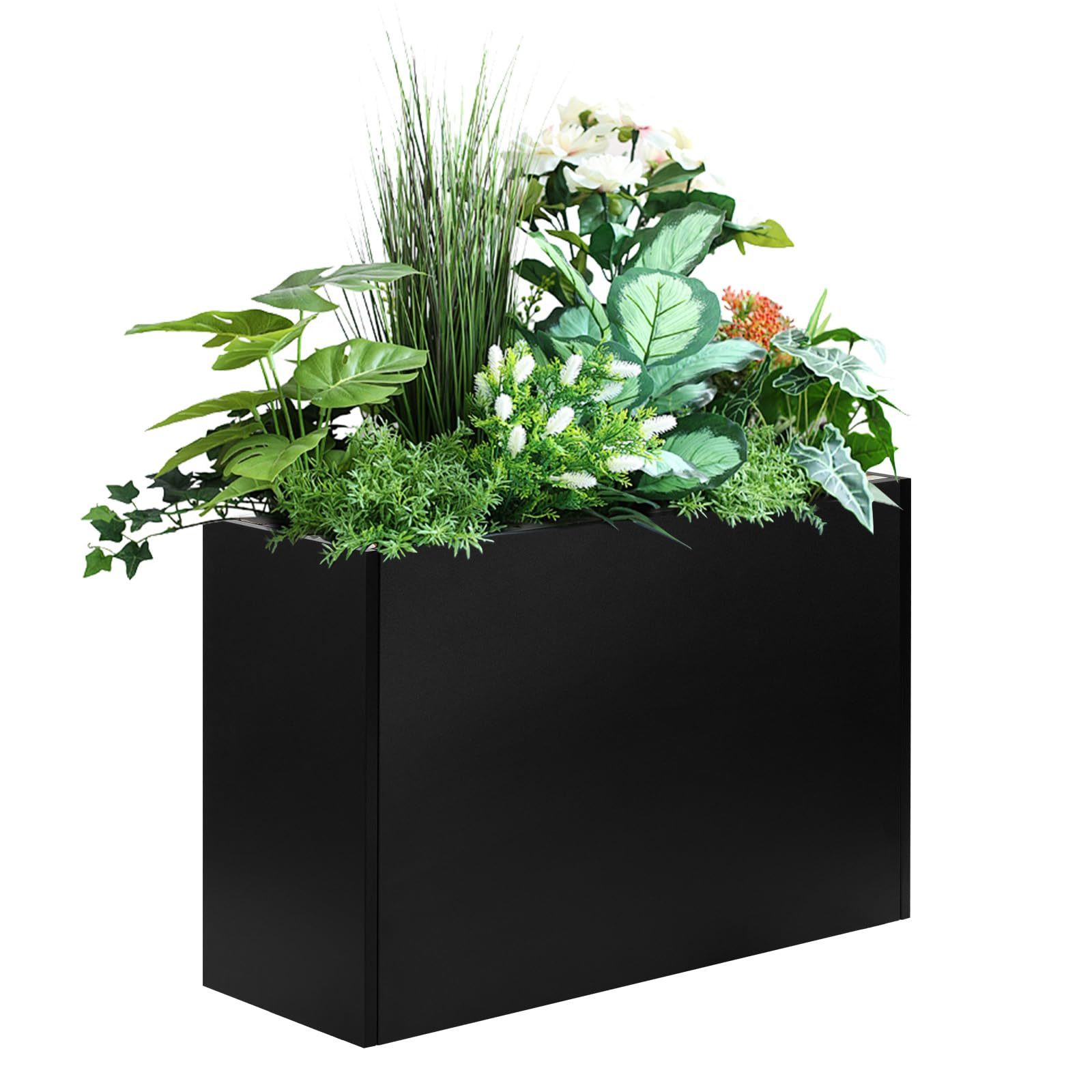 JH-Mech Planter Box 38”x12”x30” Steel Heavy Duty Rust-Resistant Large Outdoor with Drainage Holes