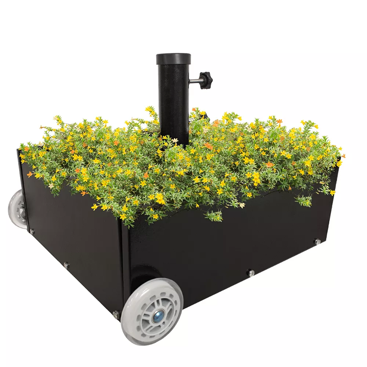 JH-Mech Umbrella Bases on Wheels with Fillable Planter 14.8 Lb Rustproof