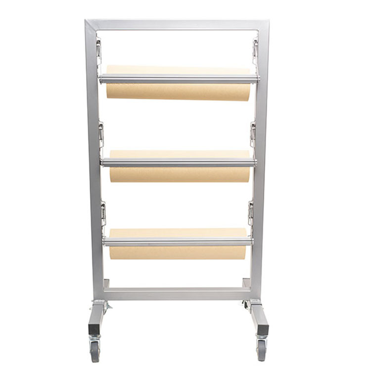 JH-Mech Paper Roll Display Rack Carbon Steel  3 Layer Floor Stand