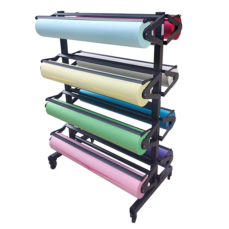 JH-Mech Metal Paper Roll Dispenser Rack 38" Width Portable Easy Roll Changing