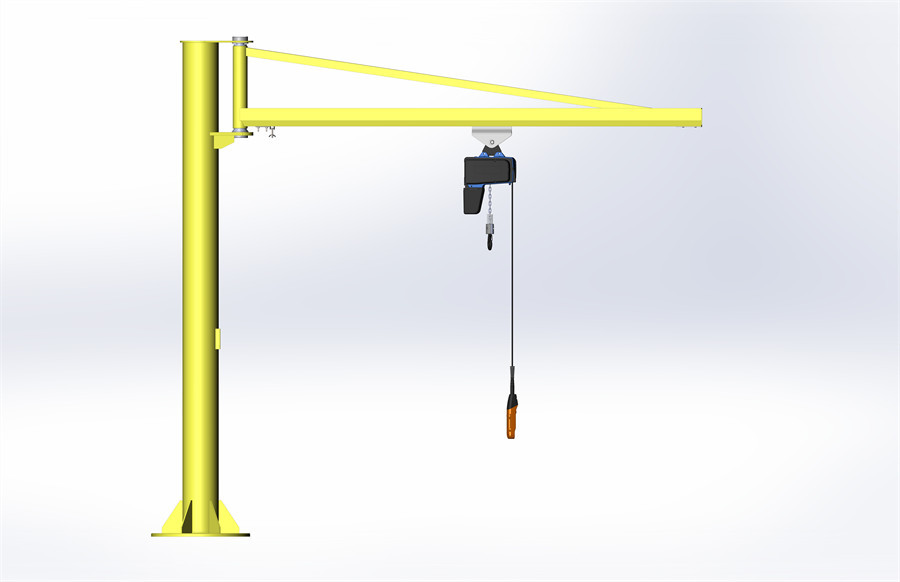 Column-mounted cantilever crane