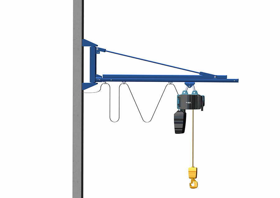 Wall-mounted cantilever crane