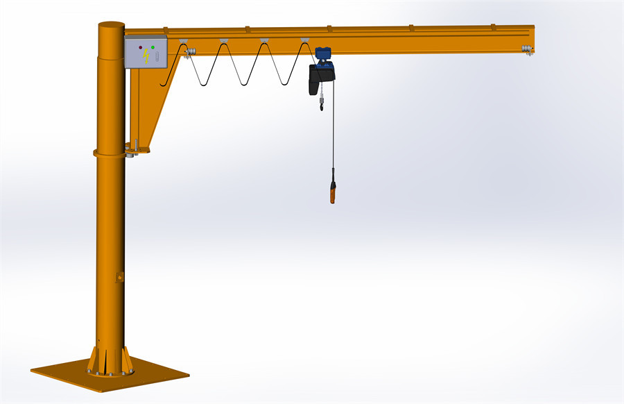 Column-mounted cantilever crane