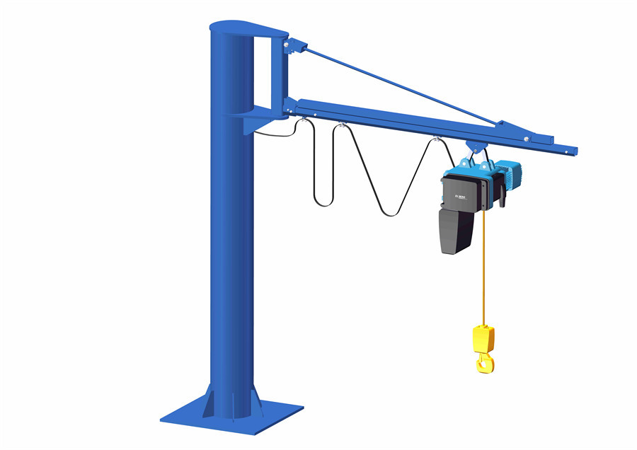 Column-mounted cantilever crane