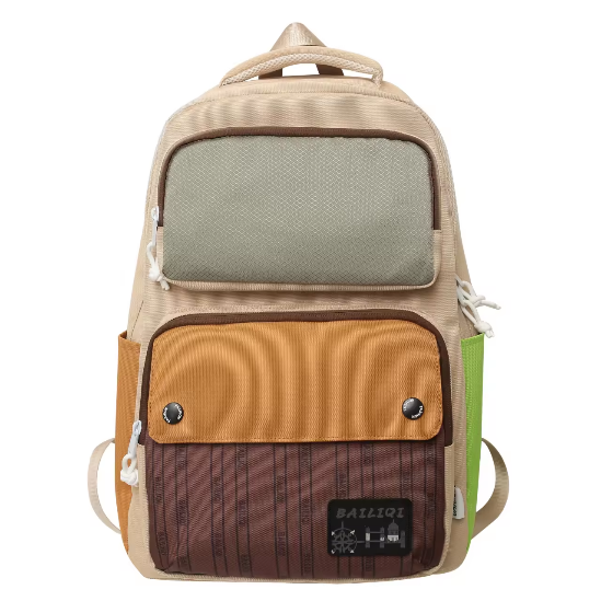 New color collocation leisure sports backpack campus fashion unisex travel lightweight couple backpack