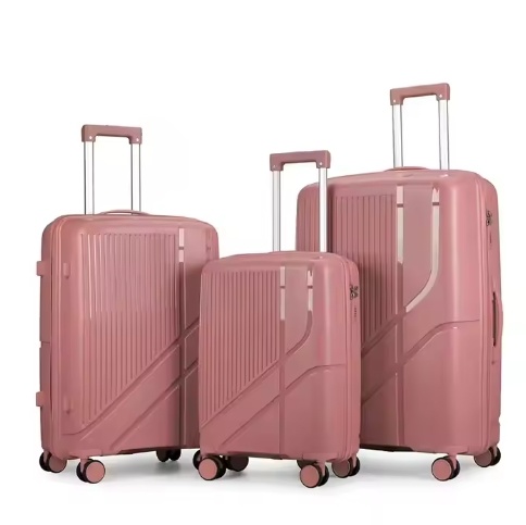 unisex custom 4 wheels spinner pp suitcase set with private lable pp suitcase set