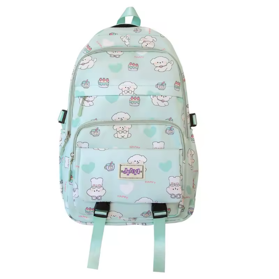 Women's large capacity shoulder cute print ultra light stain resistant preppy high appearance level campus student bag
