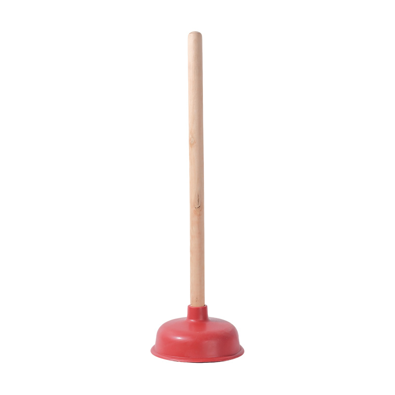 Qizheng Wooden Handle Toilet Drain, 43cm (Random Color)