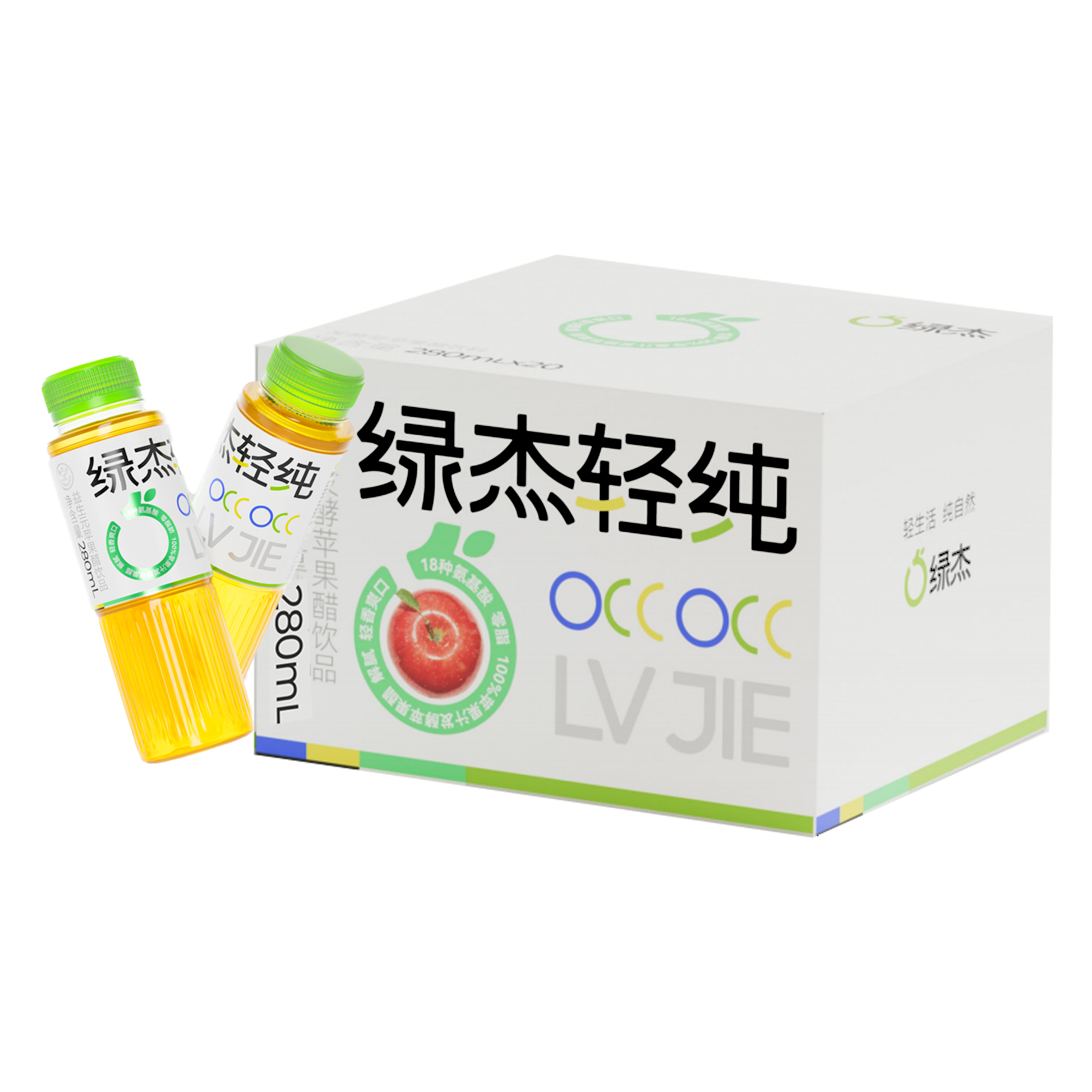 绿杰轻纯益生元苹果醋饮品 280mlX15
