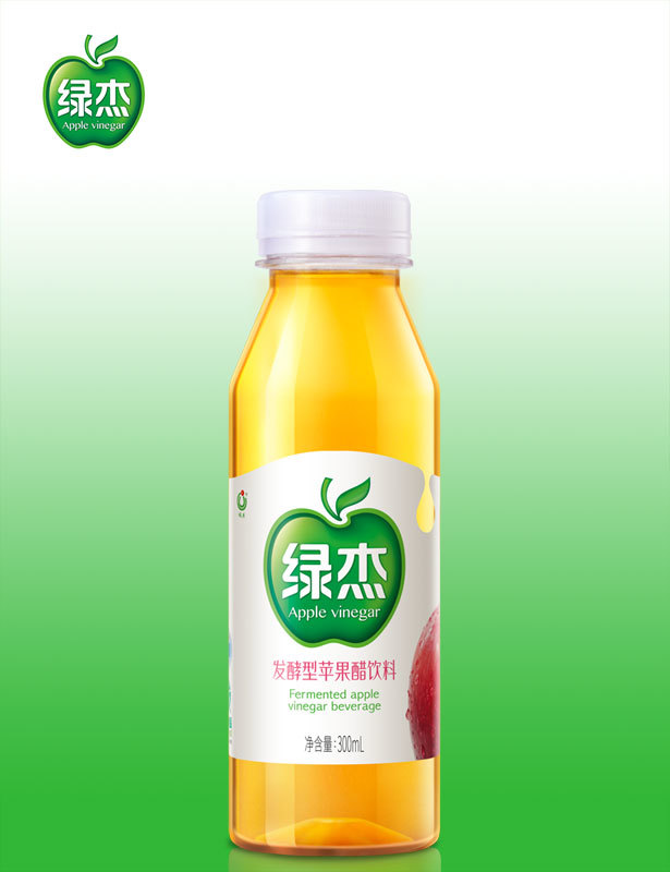 綠杰蘋果醋飲料 發(fā)酵型弱堿性無蔗糖飲品便捷輕食直飲300ml