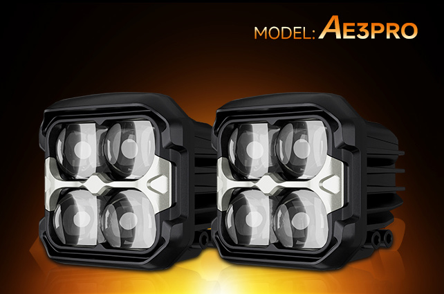 "AE3PRO" 4-LENS 4.5 INCH SQUARE EXTERNAL AUXILIARY LAMP