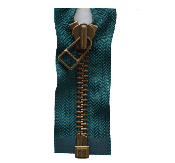 No. 10 green bronze open tail zipper