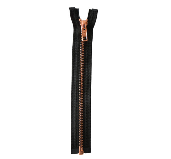 No. 5 bright red copper metal open tail zipper