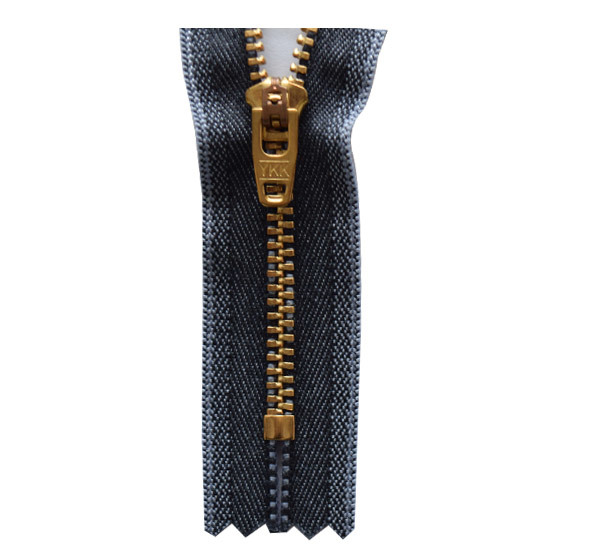 Type 3 Y Gold-Copper Closed Tail Zipper (Semi-cotton Belt)