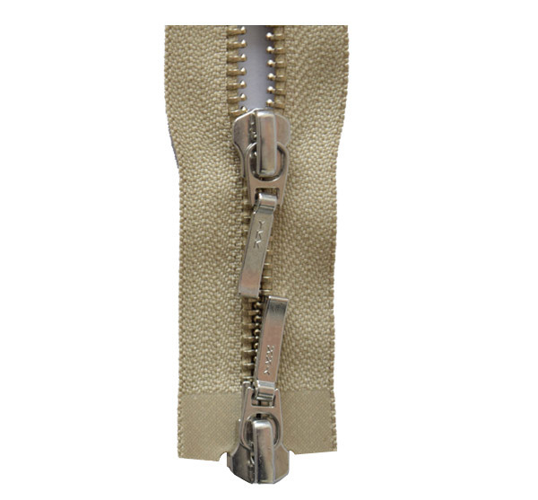 Nickel double-open tail zipper