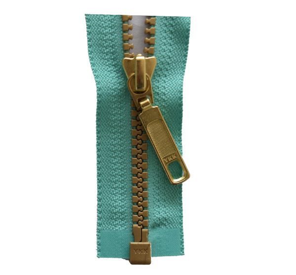 No. 5 Metallic Resin Open-tail Zipper, Golden Teeth
