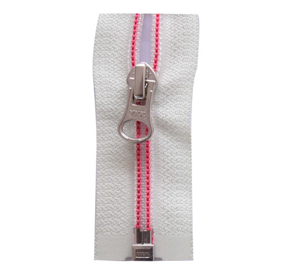 No. 5 nylon open tail zipper, transparent teeth rainbow sewing thread