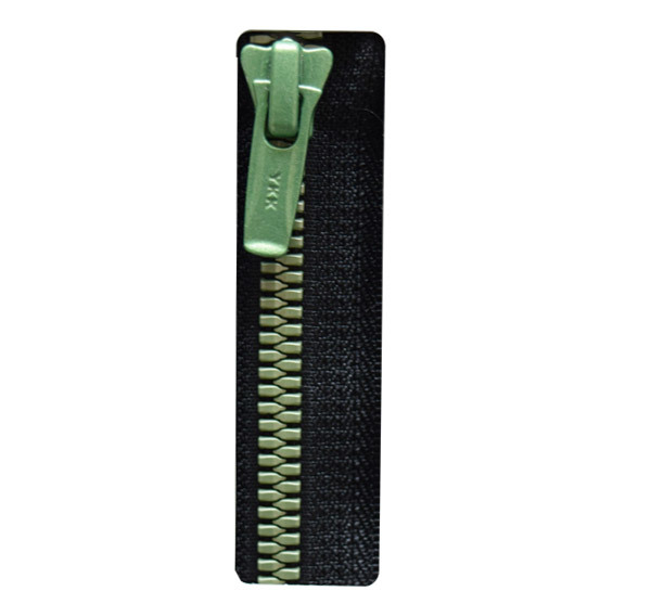 No. 5 resin Metaluxe imitation metal zipper, high gray imitation light green
