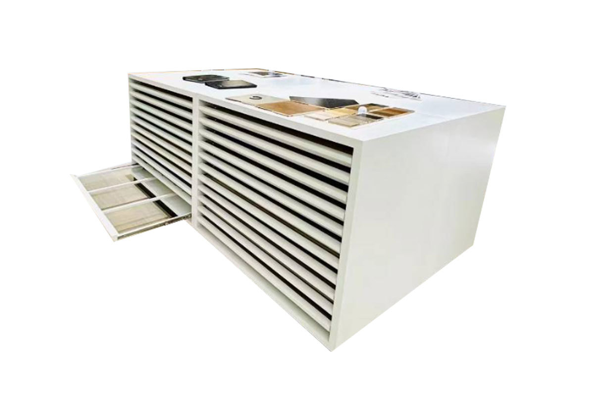 Customize Logo high-quality double sliding stone floor tile Sample hollow chest drawer cabinet