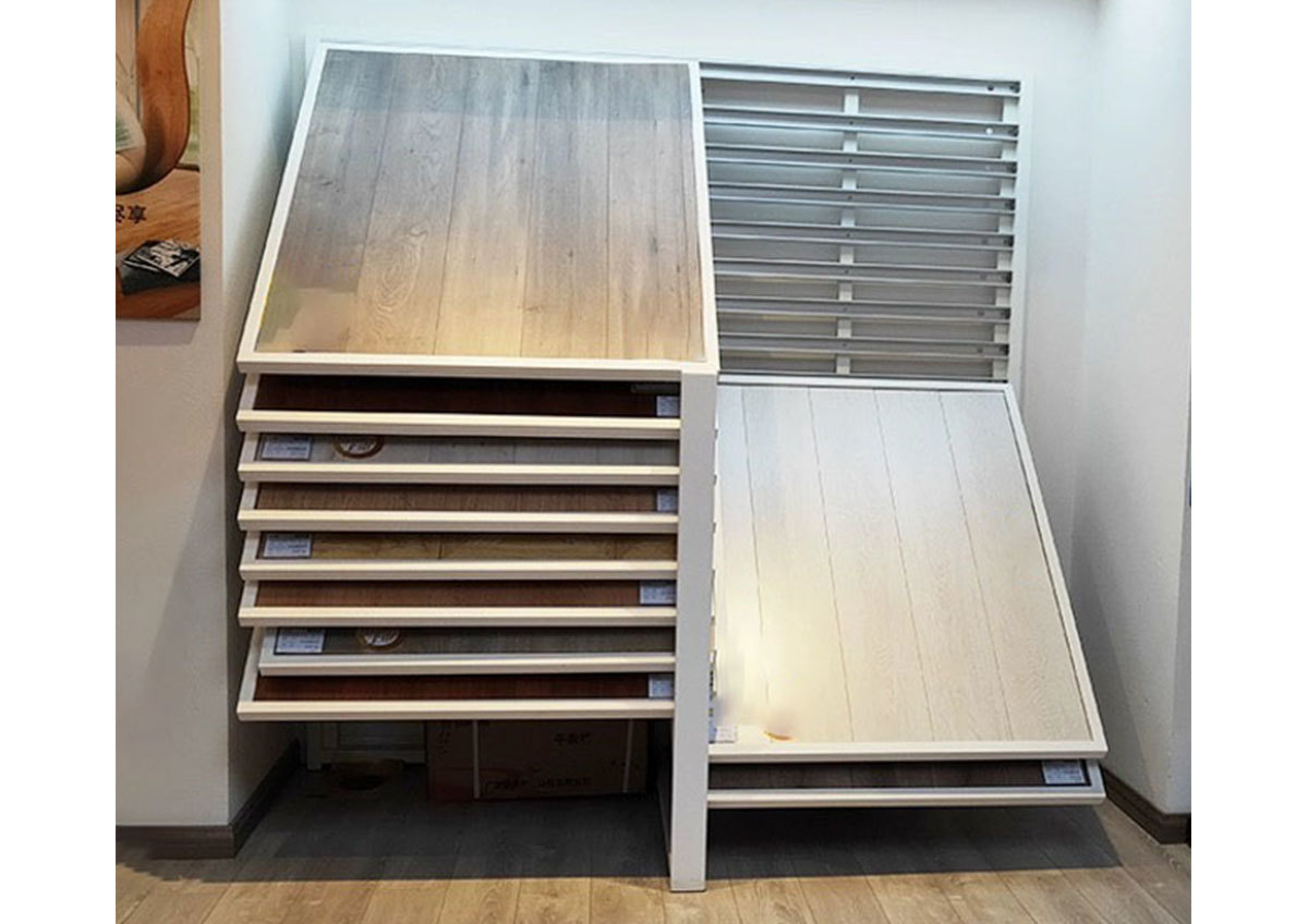 Horizontal reclining tile display rack for stone / ceramic / mosaic / wood floor tile  display racks