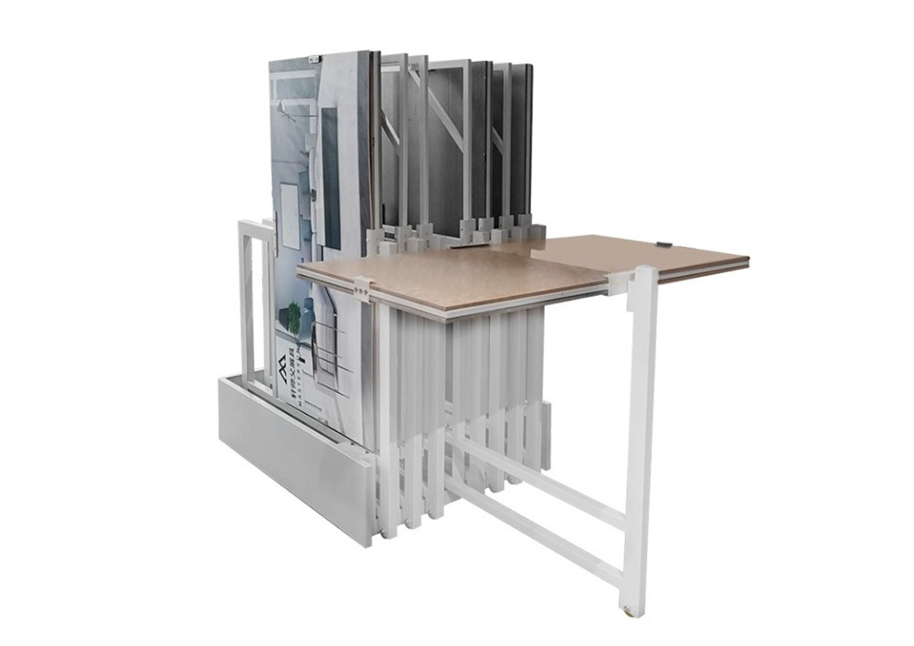Smart push-pull stone and tile display racks